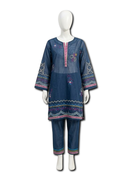 Girls’ 2-Piece Kurti Set Navy Blue