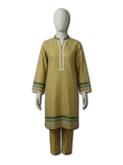 Girls’ 2-Piece Mustard Green Suit