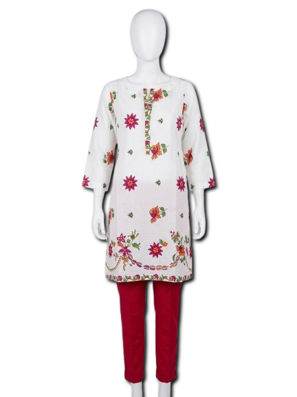 Girls’ 2-Piece White and Maroon Suit