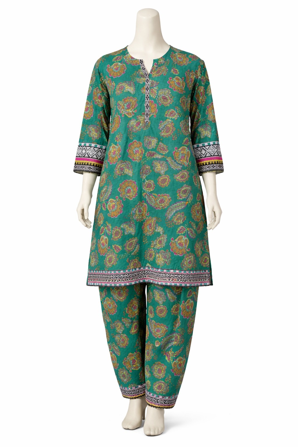 2PC-Lawn Suit Shirt with Trouser