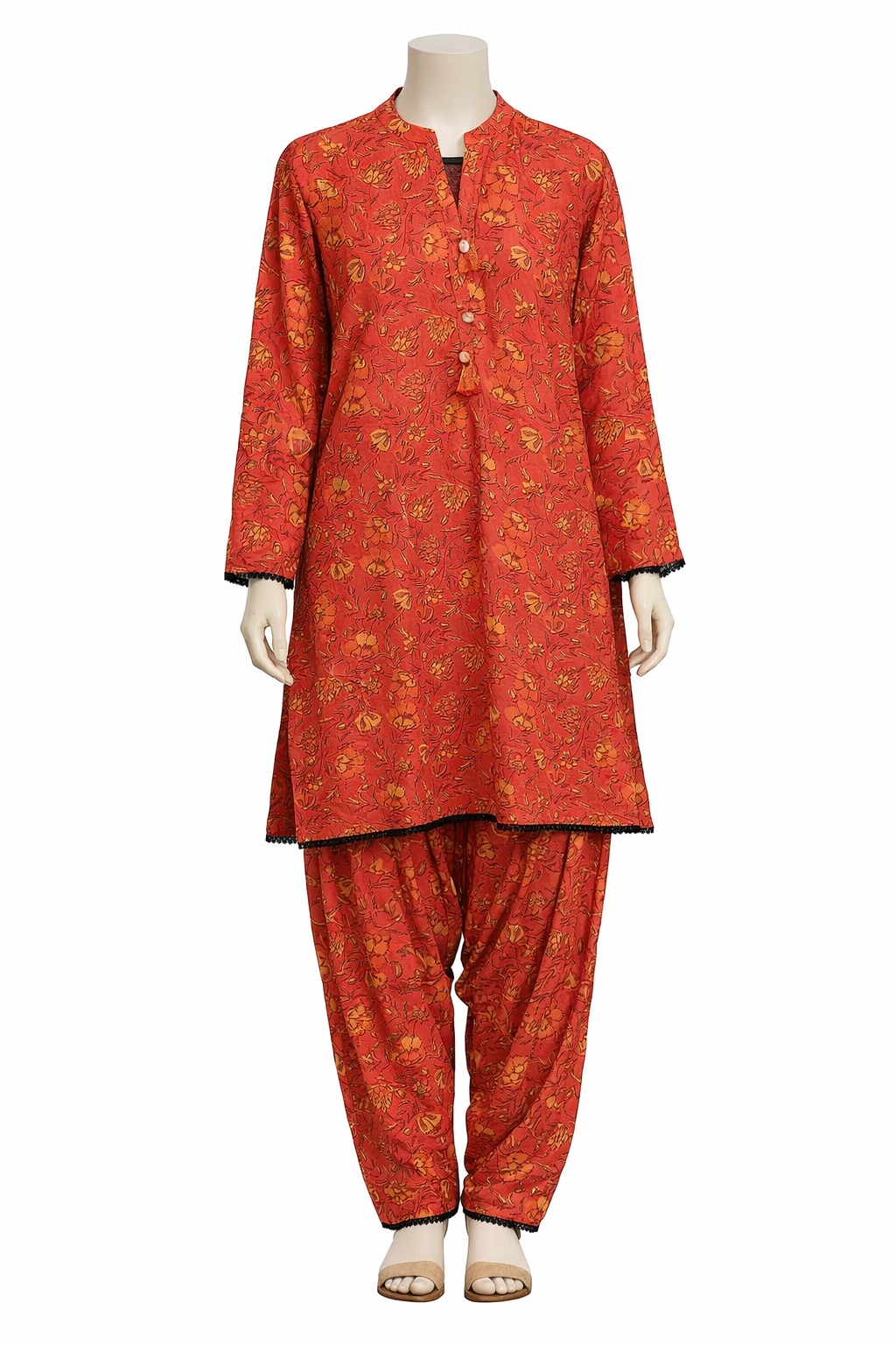 2PC-Lawn Suit Shirt with Trouser