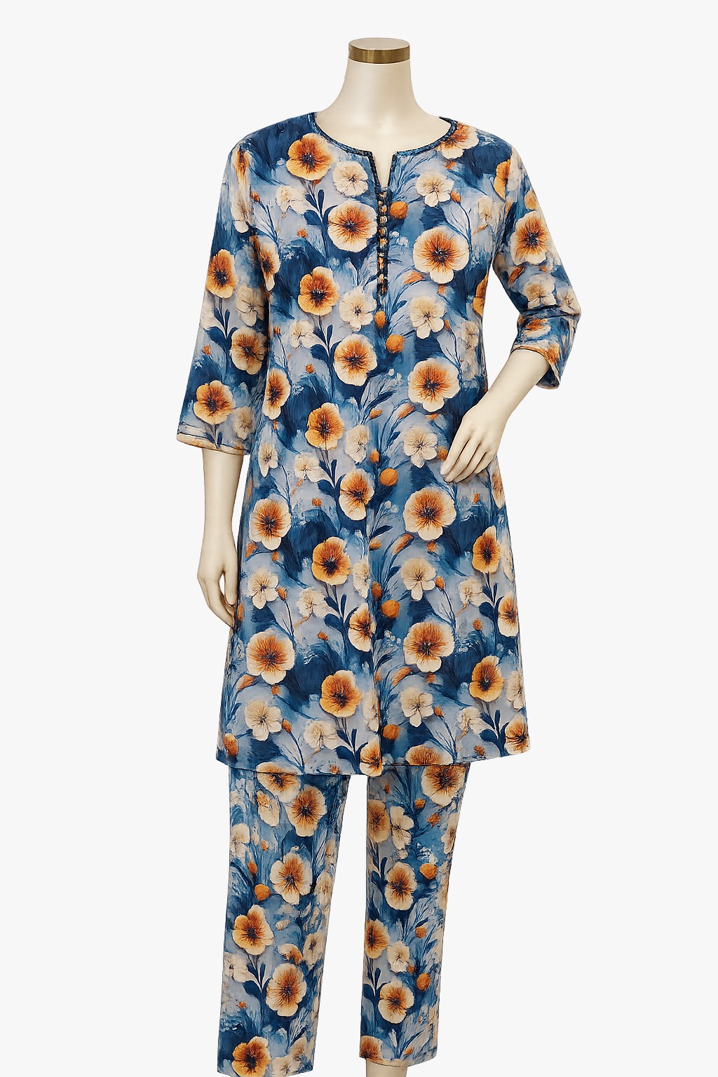 2PC-Lawn Suit Shirt with Trouser