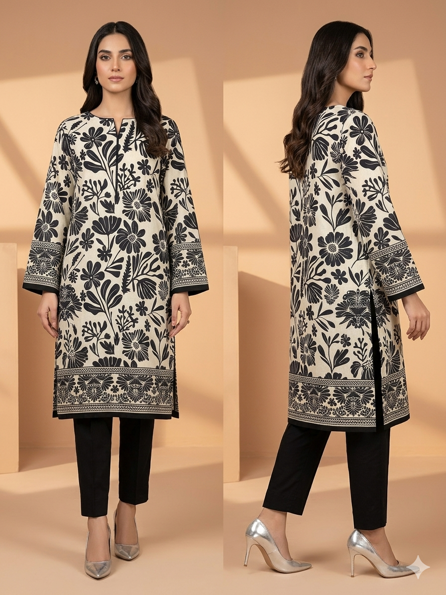 Printed 2Piece-Lawn Suit