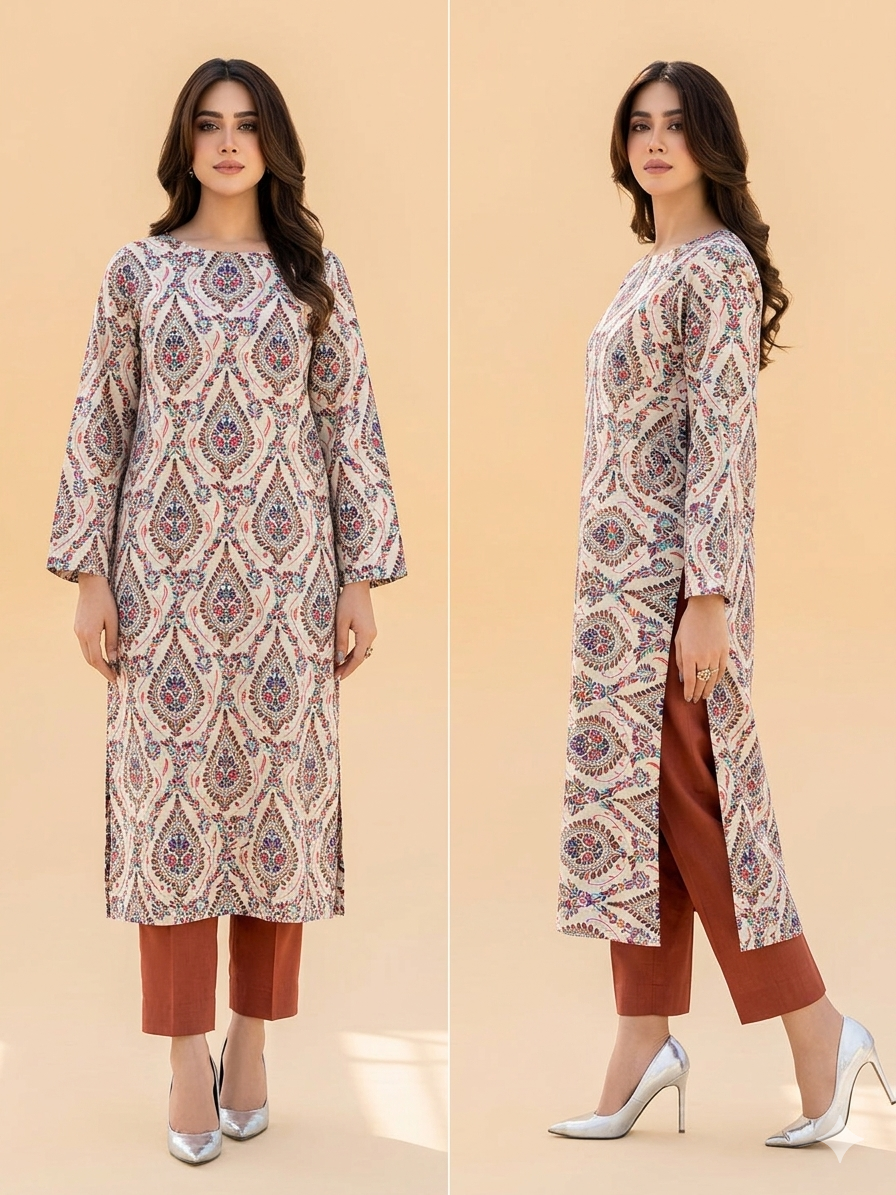 Printed 2Piece-Lawn Suit