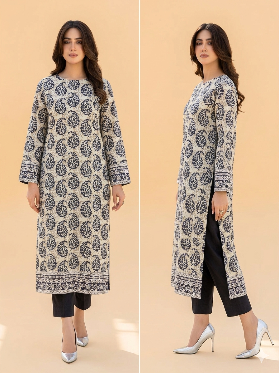 Printed 2Piece-Lawn Suit