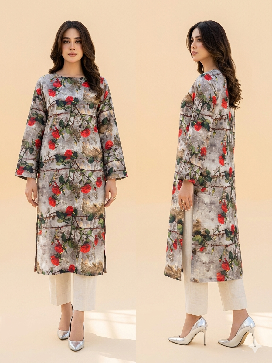 Printed 2Piece-Lawn Suit