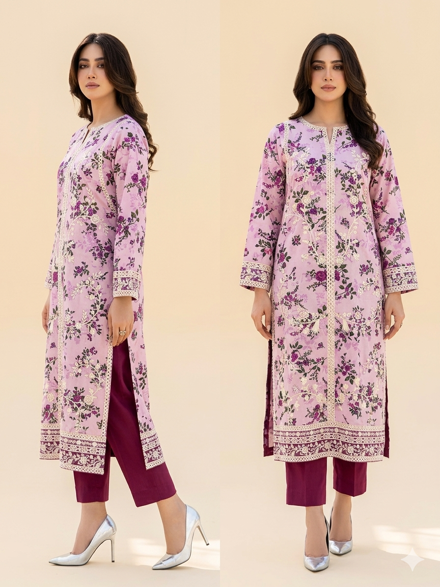 Printed 2Piece-Lawn Suit